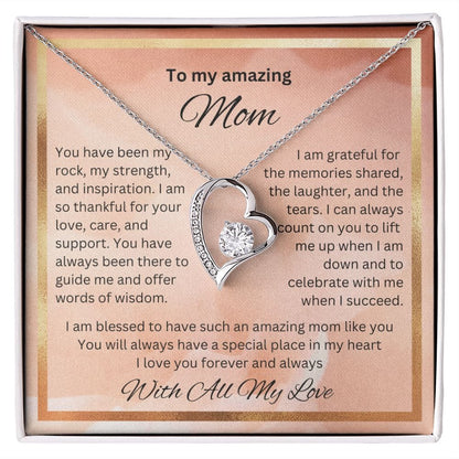 To My Amazing Mom - Forever Love Necklace