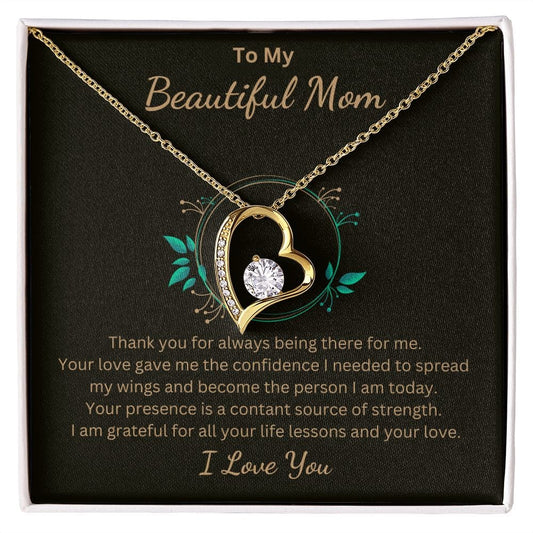 To My Beautiful Mom - Forever Love Necklace