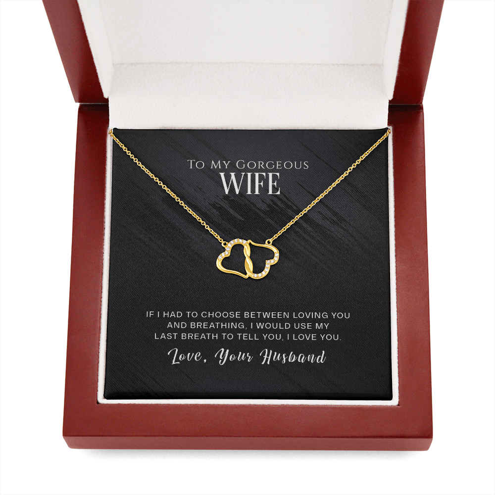 To My Gorgeous Wife - 10K Solid Gold Everlasting Love Necklace