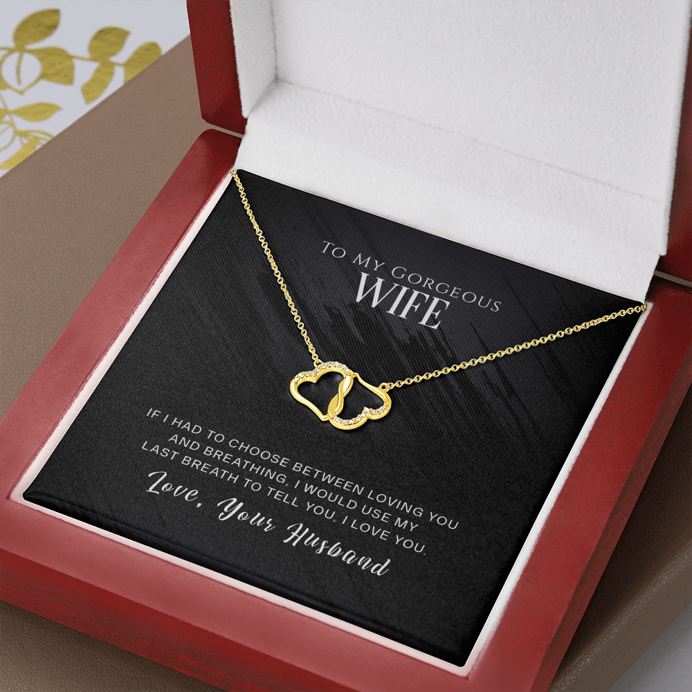 To My Gorgeous Wife - 10K Solid Gold Everlasting Love Necklace